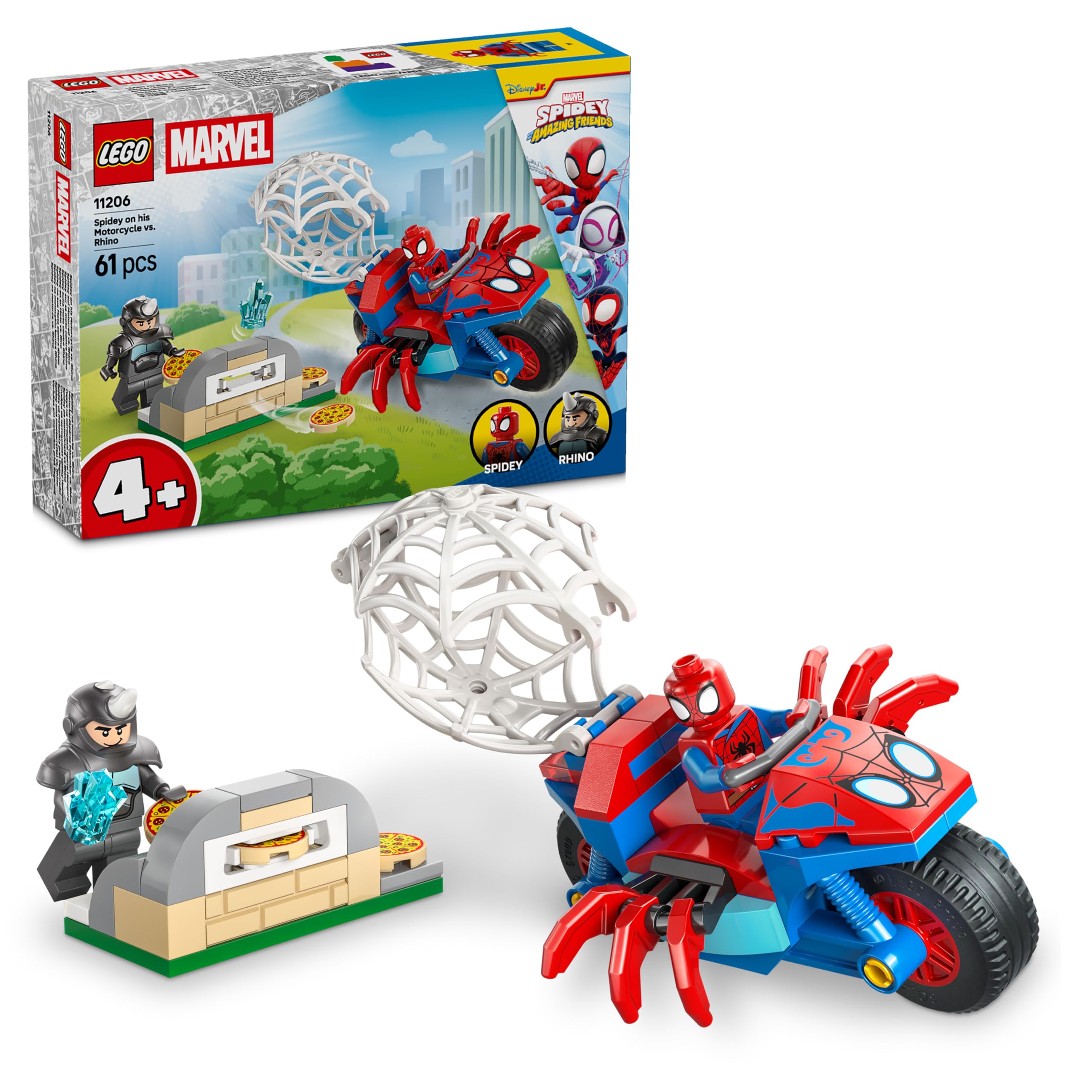 LEGO Spidey: Spidey on his Motorcycle vs. Rhino 11206 | Toys for 4+ Year Old Boy