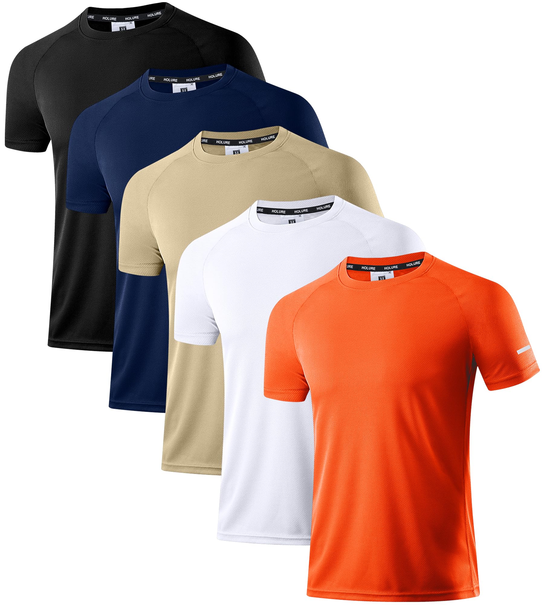 Holure Men's Sports T-Shirts, Breathable, Quick-Drying, Short-Sleeved, Functiona