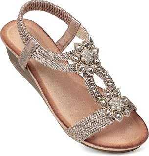 SHIBEVER Dressy Flat Women Sandals: Comfortable Arch Support Womens Sandal