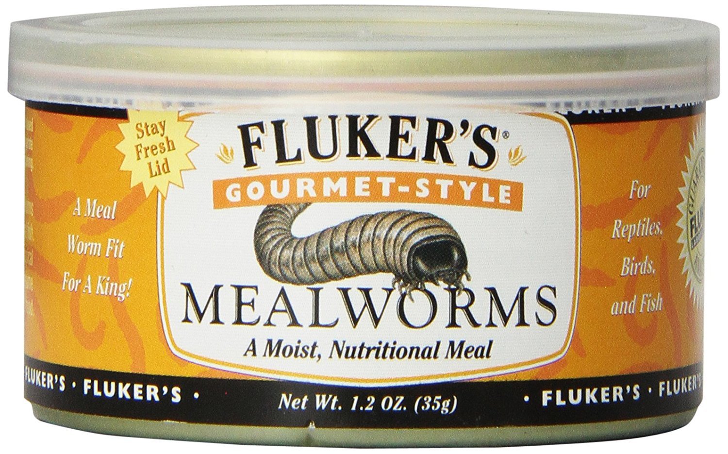 Fluker's Gourmet Mealworms, Canned Food for Reptiles, Fish, Birds and Small Anim