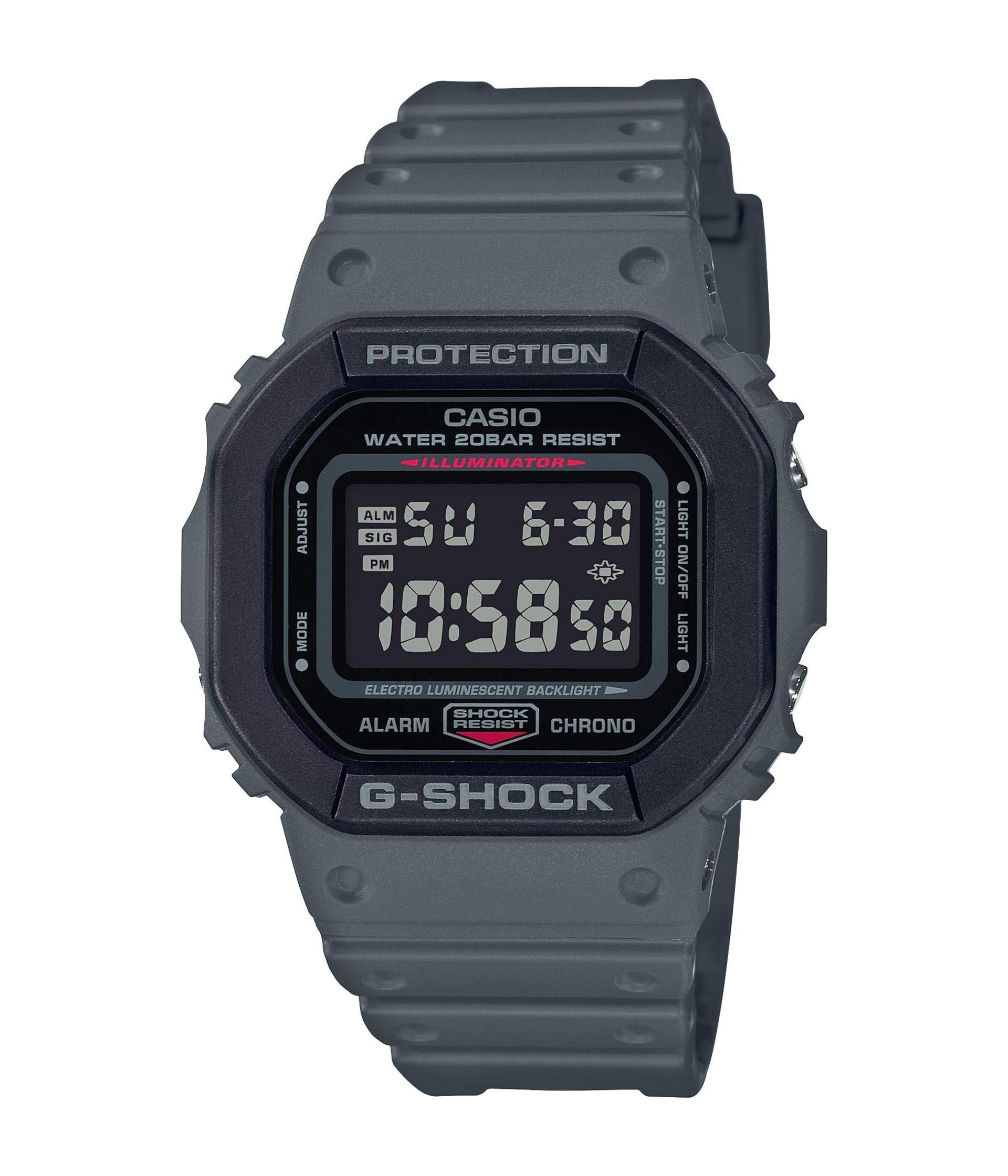 Casio G-Shock Layered Bezel Grey Digital Mens Watch DW5610SU-8