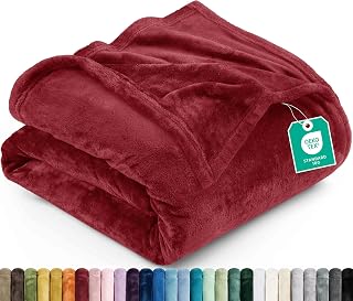 Utopia Bedding Soft Fleece Bed Blanket King Size Burgundy (90x102 Inch)