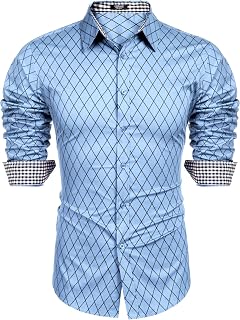 COOFANDY Men's Long Sleeve Shirt, 100% Cotton, Slim Fit, Leisure Shirt, Business Shirt, Business Shirt, Comfort Fit, S-5XL