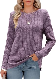 Odosalii Womens Tops Crewneck Long Sleeve Jumper Shirts Pullover Sweaters