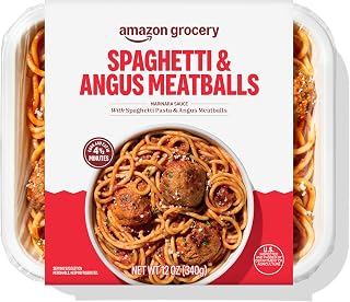 Amazon Grocery, Spaghetti & Angus Meatballs, Marinara Sauce, 12 Oz