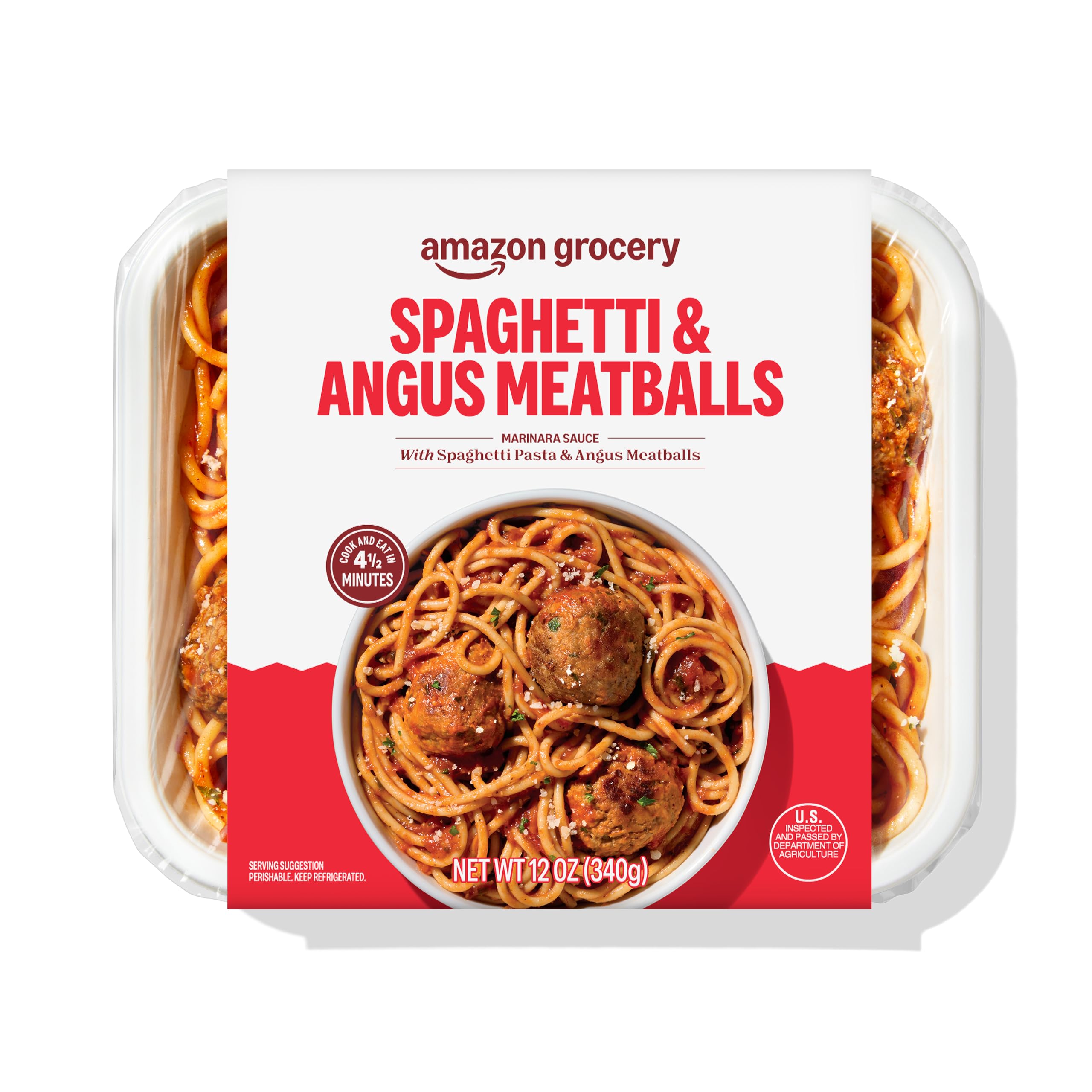Amazon Grocery, Spaghetti & Angus Meatballs, Marinara Sauce, 12 Oz