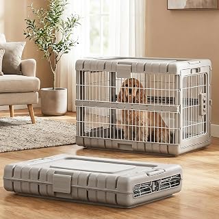 28" L Collapsible Dog Crate for Dogs, Heavy Duty Dog Kennel Indoor