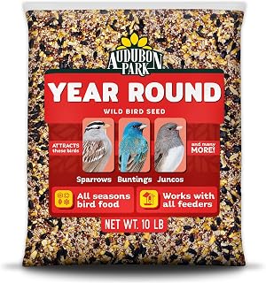 Audubon Park Year Round Wild Bird Seed, 10 lb | All-season outdoor bird food for outside feeders