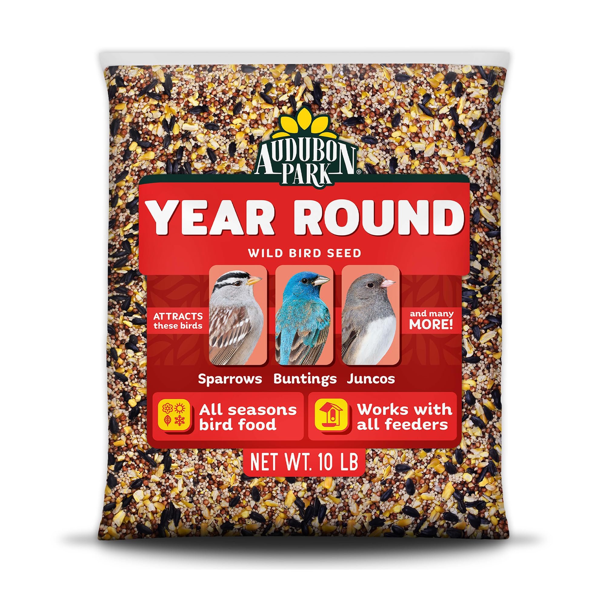 Audubon Park Year Round Wild Bird Seed, 10 lb | All-season outdoor bird food for