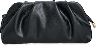 IXEBELLA Dressy PU Clutch Purse for Women Formal Soft Pleated Vegan Leather Evening Bag for Wedding/Prom/Cocktail Party