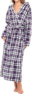 Alexander Del Rossa Sherpa Robes for Women Long, Women's Robes Long Hooded Bathrobes for Women, Winter Plus Size Robe