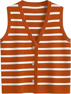 LILLUSORY Women Tank Tops Autumn 2025 Outfits Striped Button Down Sweater Casual Shirts Blouses Fashion Clothing