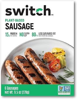 Switch Foods Plant-Based Sausage, Soy Free, Gluten Free, Allergen Free, 6 Count, 9.5 Oz