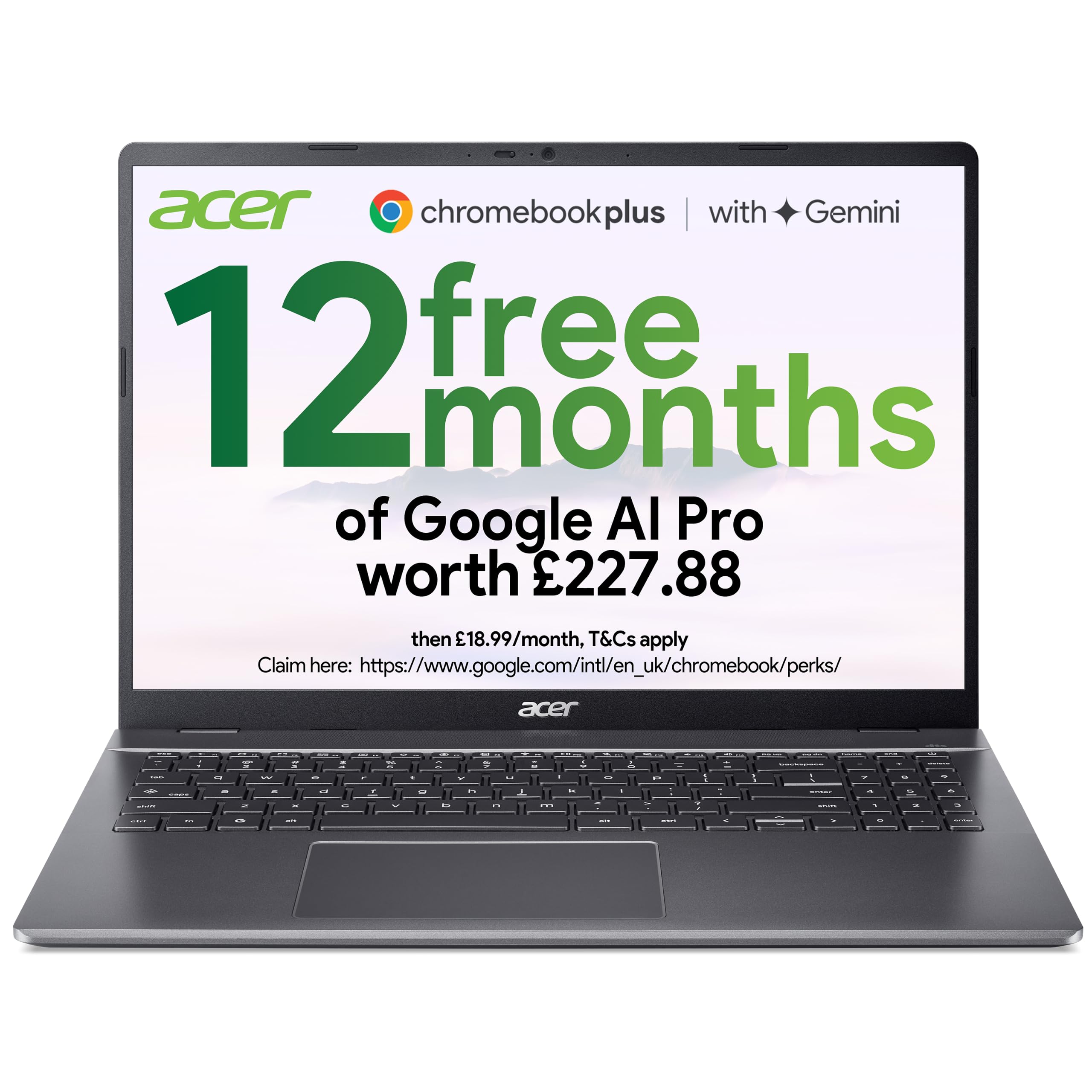 Acer Chromebook Plus 516 CB516-1H Laptop - Intel Core i3-1315U, 8GB, 256GB SSD, 