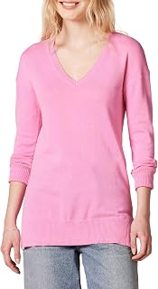 Amazon Essentials Women's Regular Fit Lightweight V-Neck Tunic Sweater, Long Sleeve