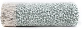 Todocama - Multipurpose Sofa Quilt, Foulard Blanket, Plaid for Bed, Sofa Cover, Jarapas, Made in Spain, Herringbone. (125 x 180 cm, Green)
