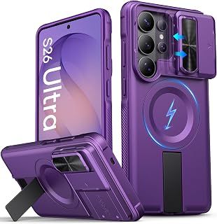 ATATOO for Samsung Galaxy S26 Ultra Case Magnetic with Stand, Dark Purple