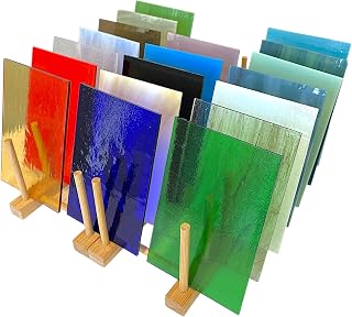 BiNARi | 20 Pack (4"x6") Wissmach COE 96 Mixed Fusible Glass Sheets – Premium American Handcrafted Value Set for Kiln Fusing, Jewelry & Mosaics
