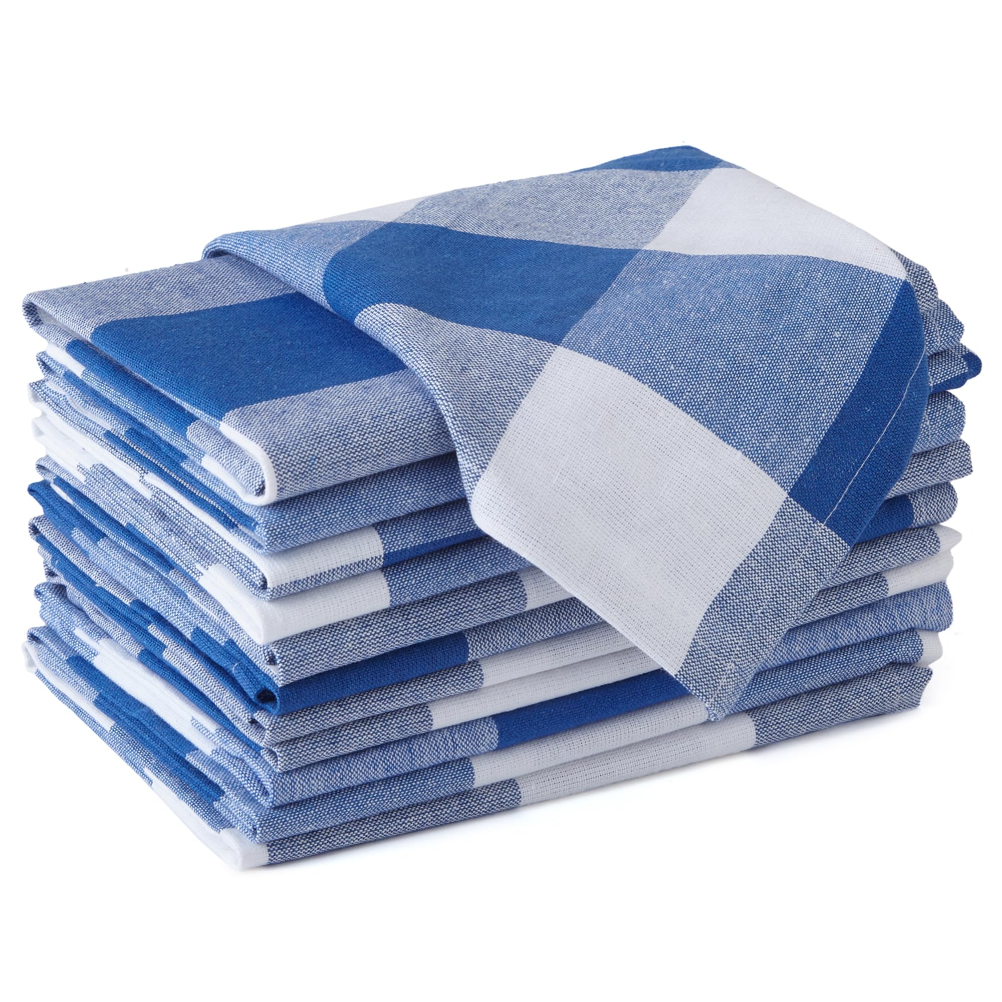 Encasa Homes Dining Table Napkins, Pack of 12, Large, 43.2 x 43.2 cm, Buffalo Bl