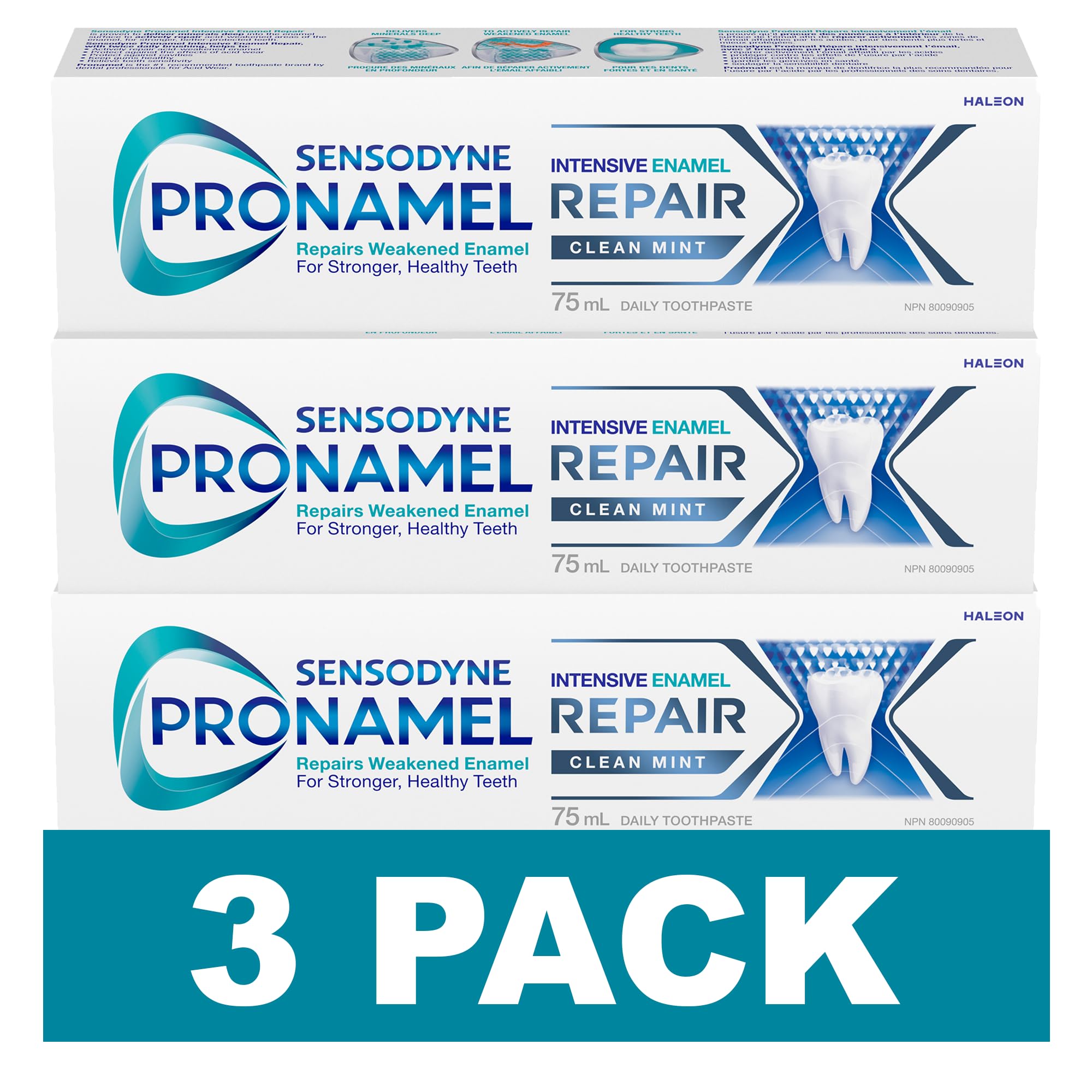 SENSODYNE PRONAMEL Intensive Enamel Repair Clean Mint (Toothpaste) Pack of 3