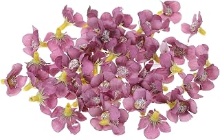 Pack of 50 Artificial Daisy Heads 2cm Silk Flower Heads for Wedding Flower Bouquet DIY Decoration (Rose Red)