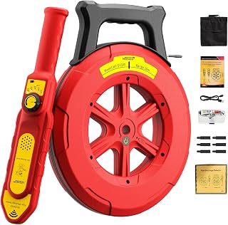 Pipe Locator Underground Pipe Blockage Detector, Plumbing Diagnostic Tool | Up to 40" Detection Depth, Upgraded 512Hz, Adjustable Sensitivity, Detector for PVC Plastic Metal Water Pipes 98ft/30m
