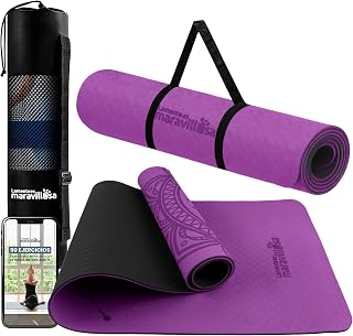 LA MENTE ES MARAVILLOSA - TPE Yoga Mat, 72x24 inches | Non-Slip Mat 6 mm Thickness for Fitness, Pilates and Home Gym, with E-Book, Bag and Shoulder Strap