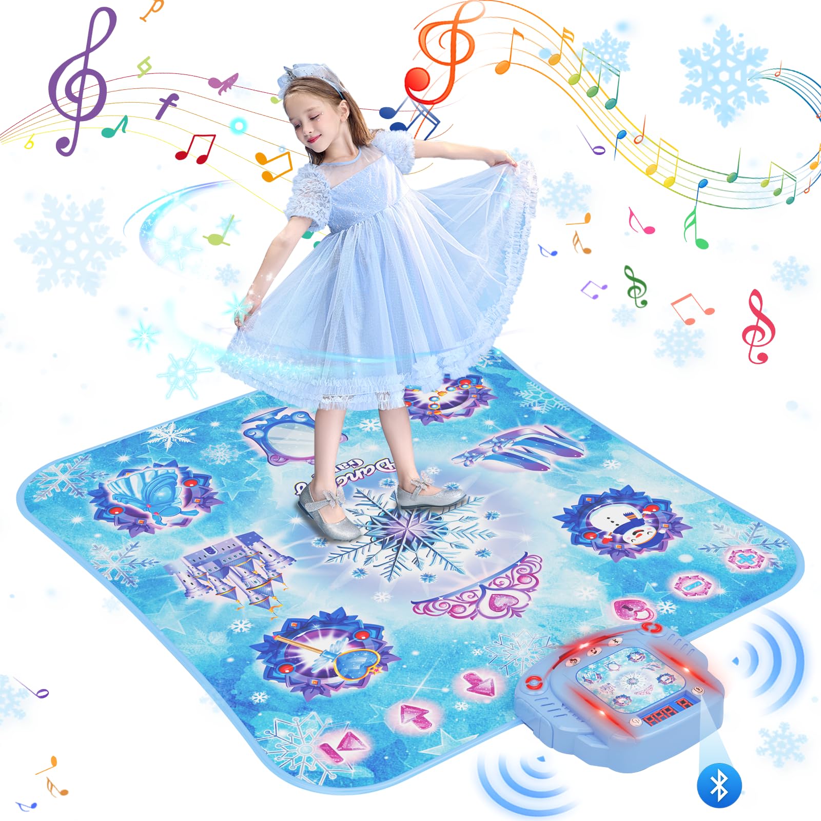 Dance Mat for 3-12 Year Old Girls, Frozen Toys Dance Pad with Bluetooth | Built-