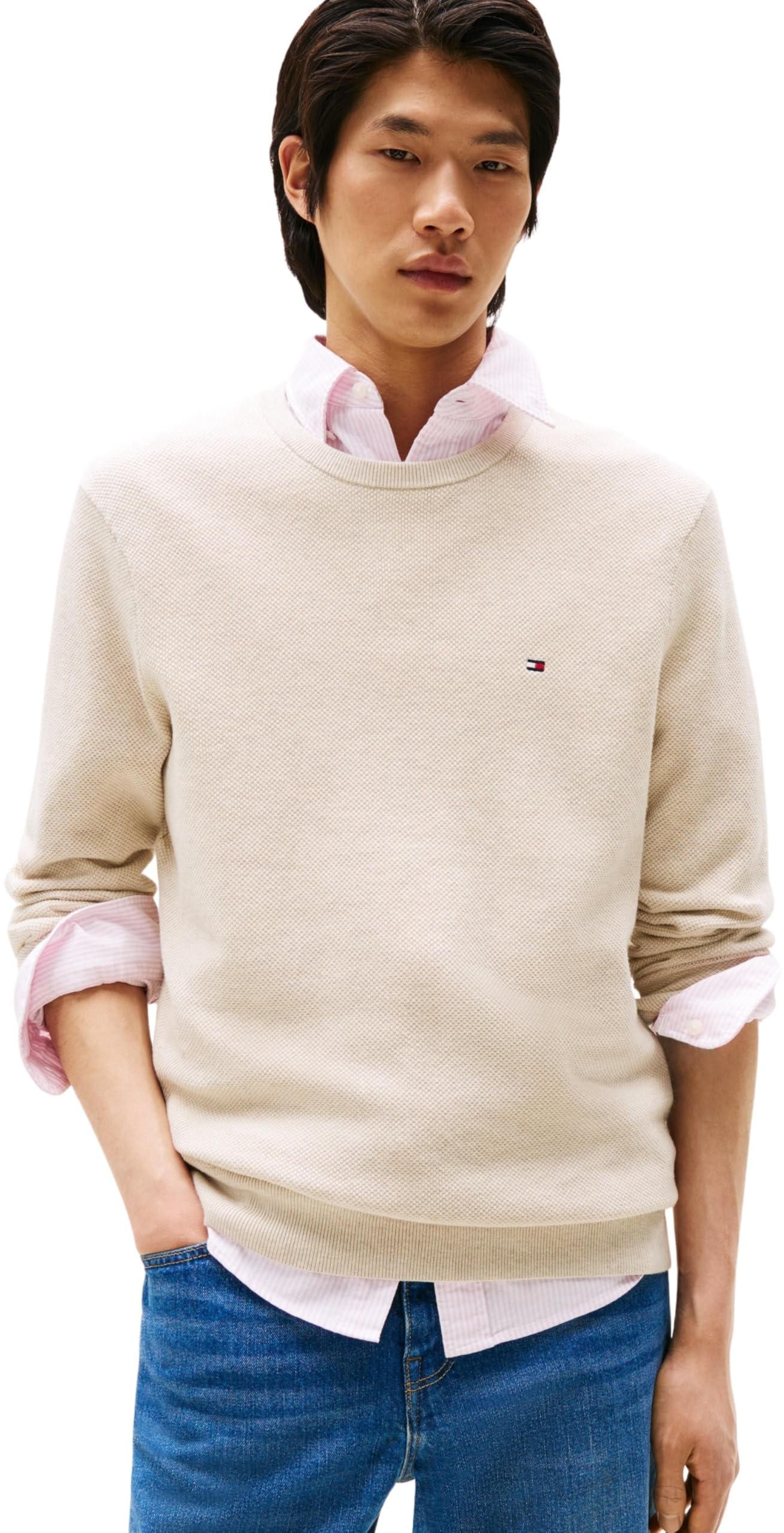 Tommy Hilfiger Men's Essential Structure Crew Neck Regular Fit Pullover