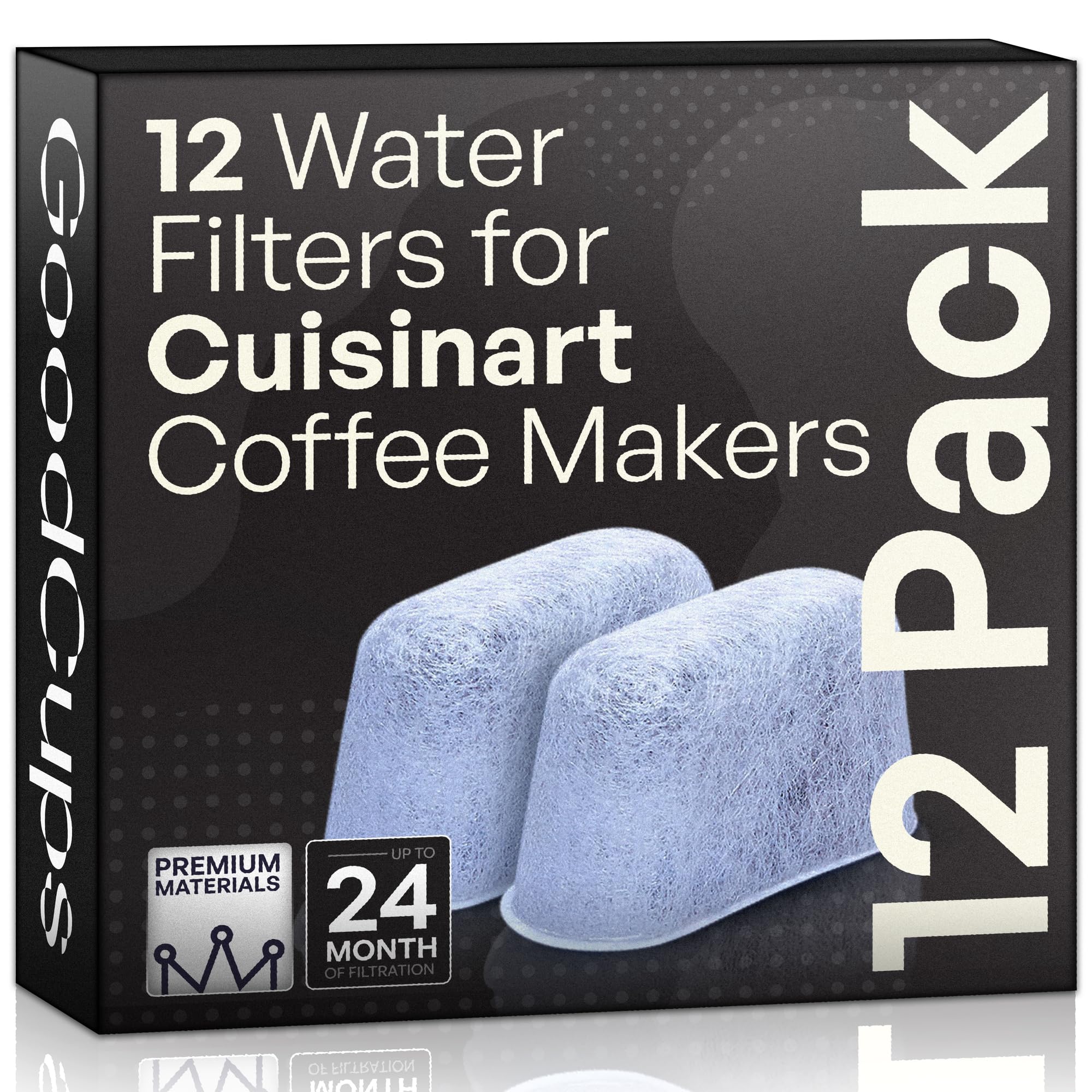 12 Pack Charcoal Water Filters for Cuisinart Coffee Makers by GoodCups | Replace