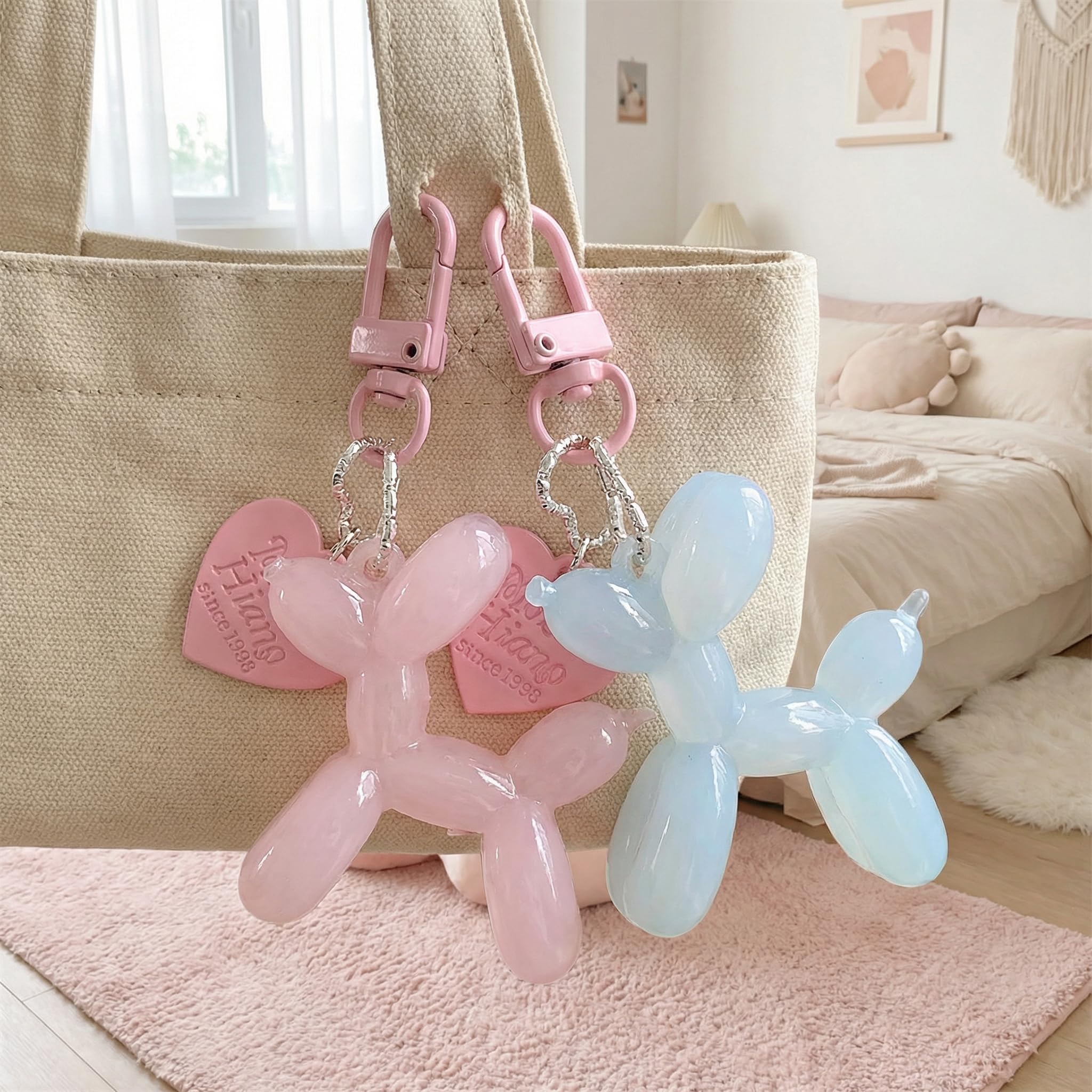 1/2 Pcs Balloon Dog Keychain, Cute Funny Charm for Handbags, Backpacks and Car K