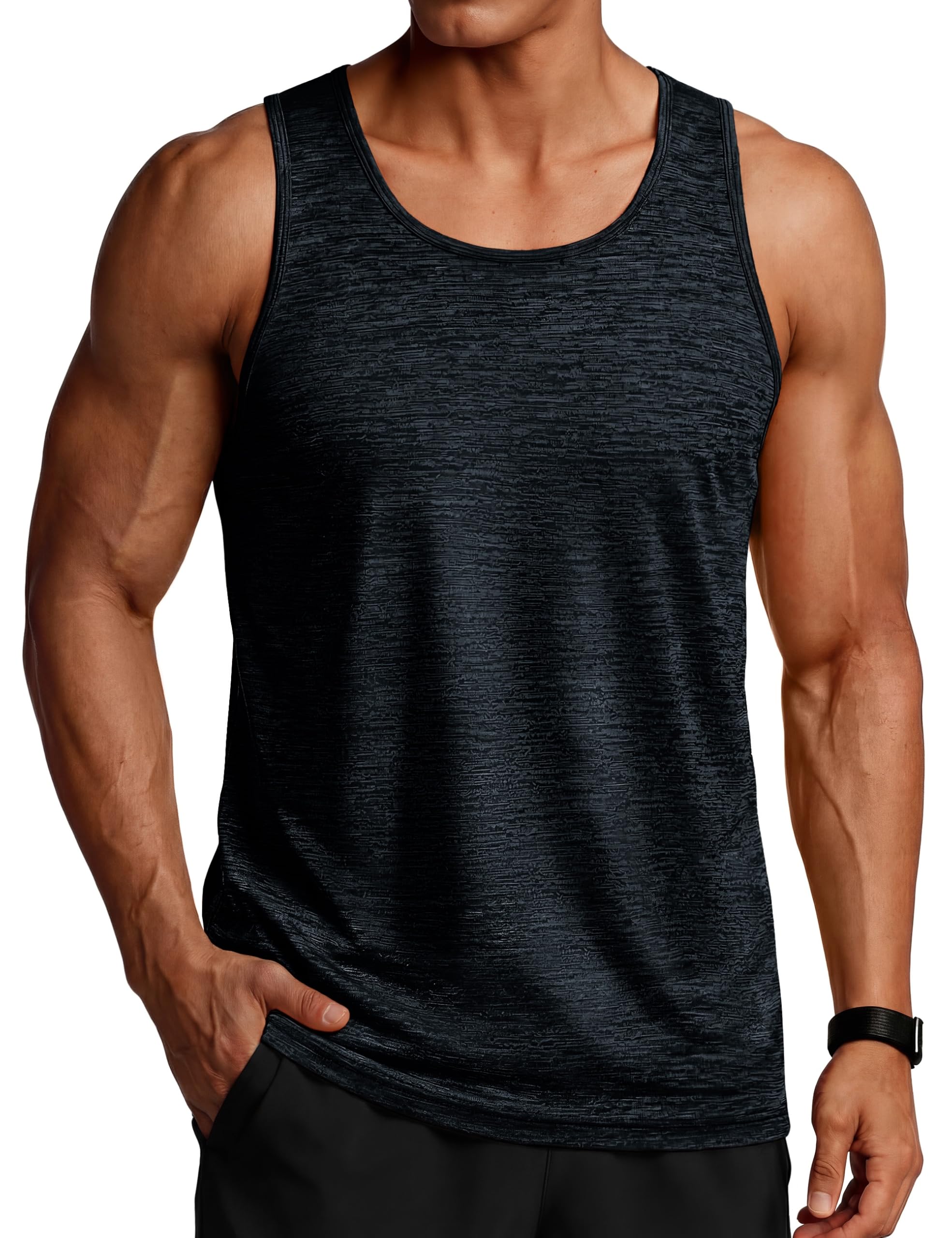 TACVASEN Men's Tank Tops Quick Dry Sleeveless Workout Muscle Shirt Athletic Body
