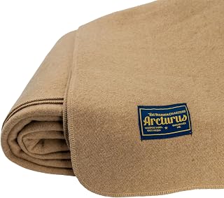 Arcturus Bighorn 100% Virgin Wool Blanket | Heirloom-Quality Wool Bedding for Home & Cabin | Warm, Thick & Durable (Queen Size, Flax)