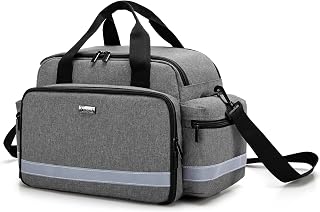 Trunab Medical Supplies Bag, Nurse Bag with Handle and Shoulder Strap for Home Health Care, Hospital Visit, Travel or Emergency Event, Grey