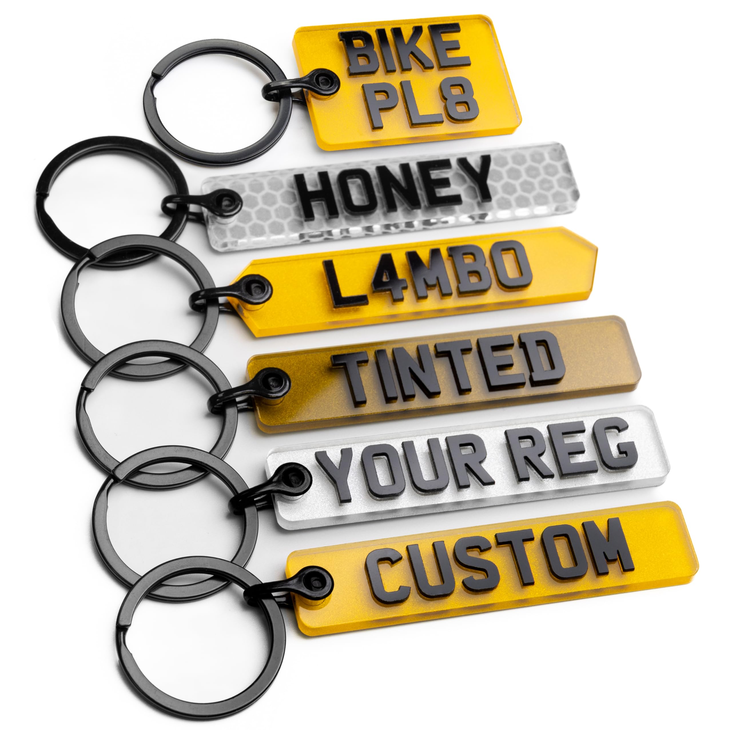 Pixly® Personalised Custom Licence Plate Keychain, Mini UK Number Plate Keyring,