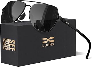 LUENX Aviator Polarized Sunglasses Men Women Classic UV400 Driving