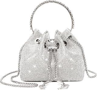 Rhinestone Purse Women Glitter Handbag Sparkly Evening Clutch Bling Shoulder Bag Crystal Crossbody Shiny Bucket Purse