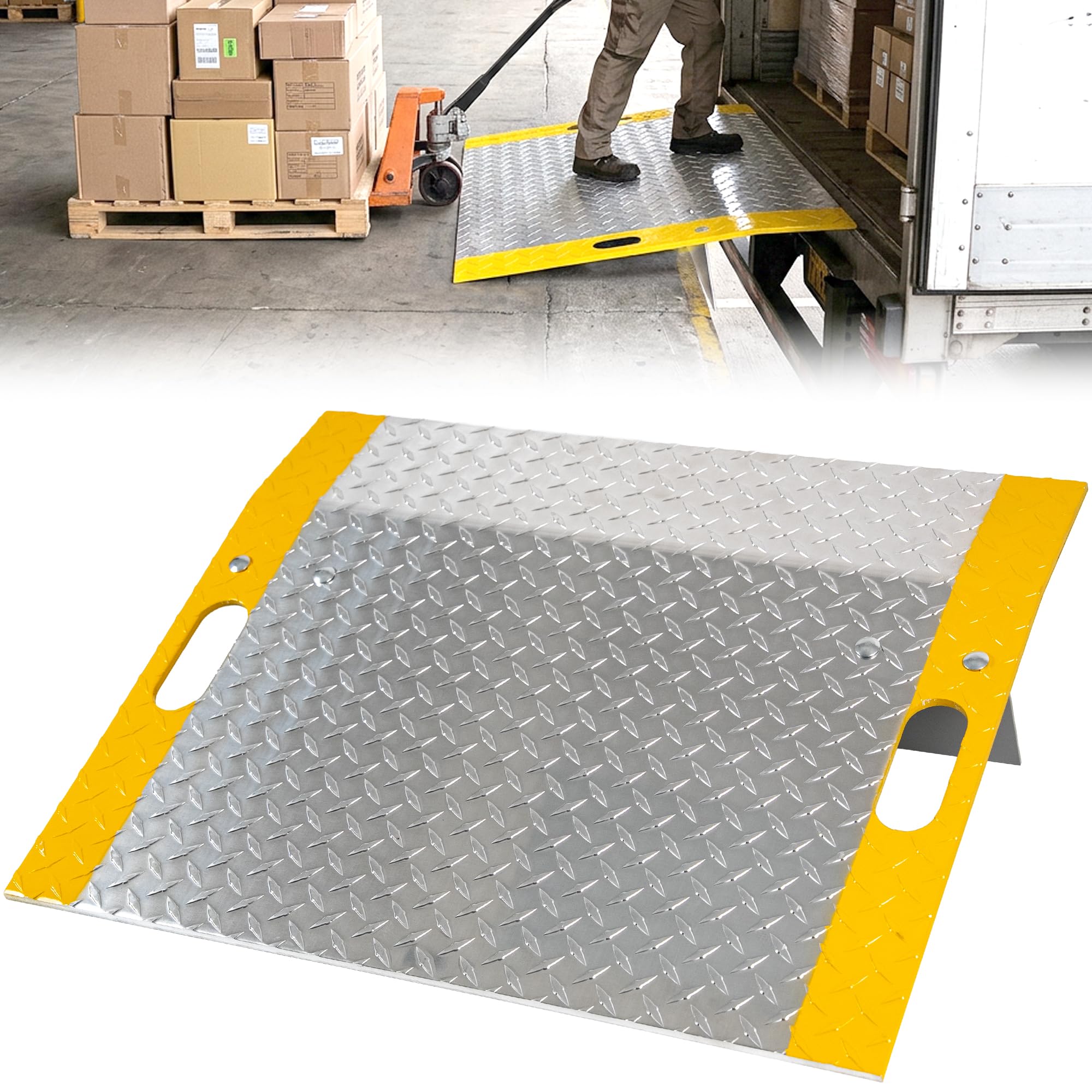 VNN 30" x 24" Dock Plate, Aluminum Dock Loading Ramp, 2500LBS Capacity | 0.42" T