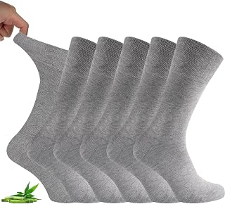 Niorasen Bamboo Diabetic Socks for Men Women, 6 Pairs Soft Top Casual Socks