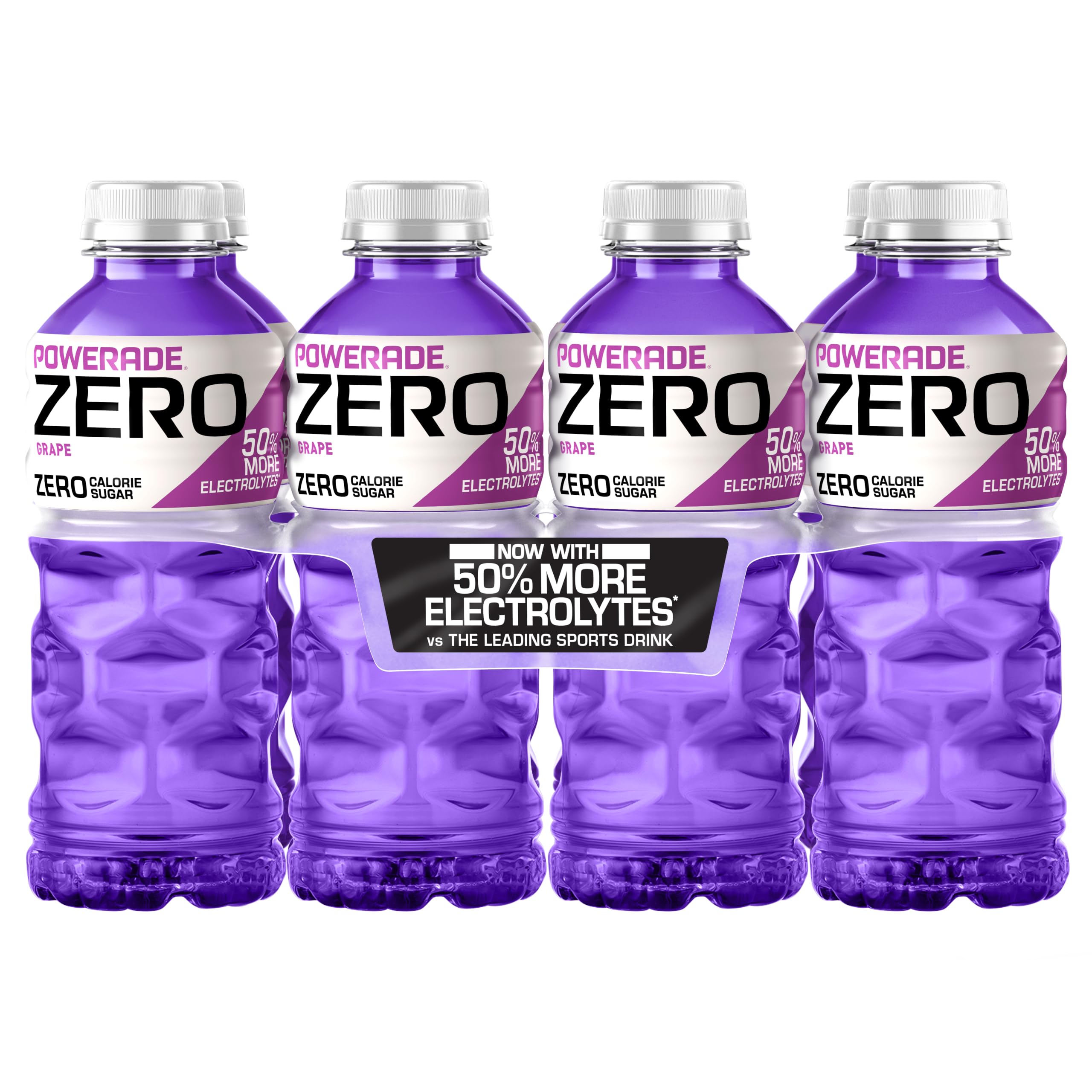POWERADE ZERO Sugar Sports Drink, Grape Electrolytes, 20 Oz (8 Pk) | Sugar-free 