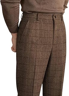 Men's Tweed Plaid Dress Pants