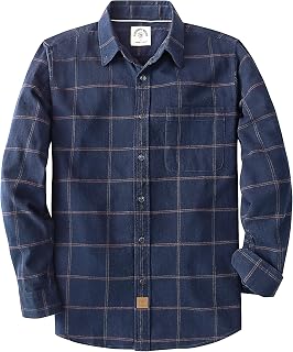 Dubinik® 6 oz Flanellhemd Herren Kariert Button Down Baumwolle Draußen