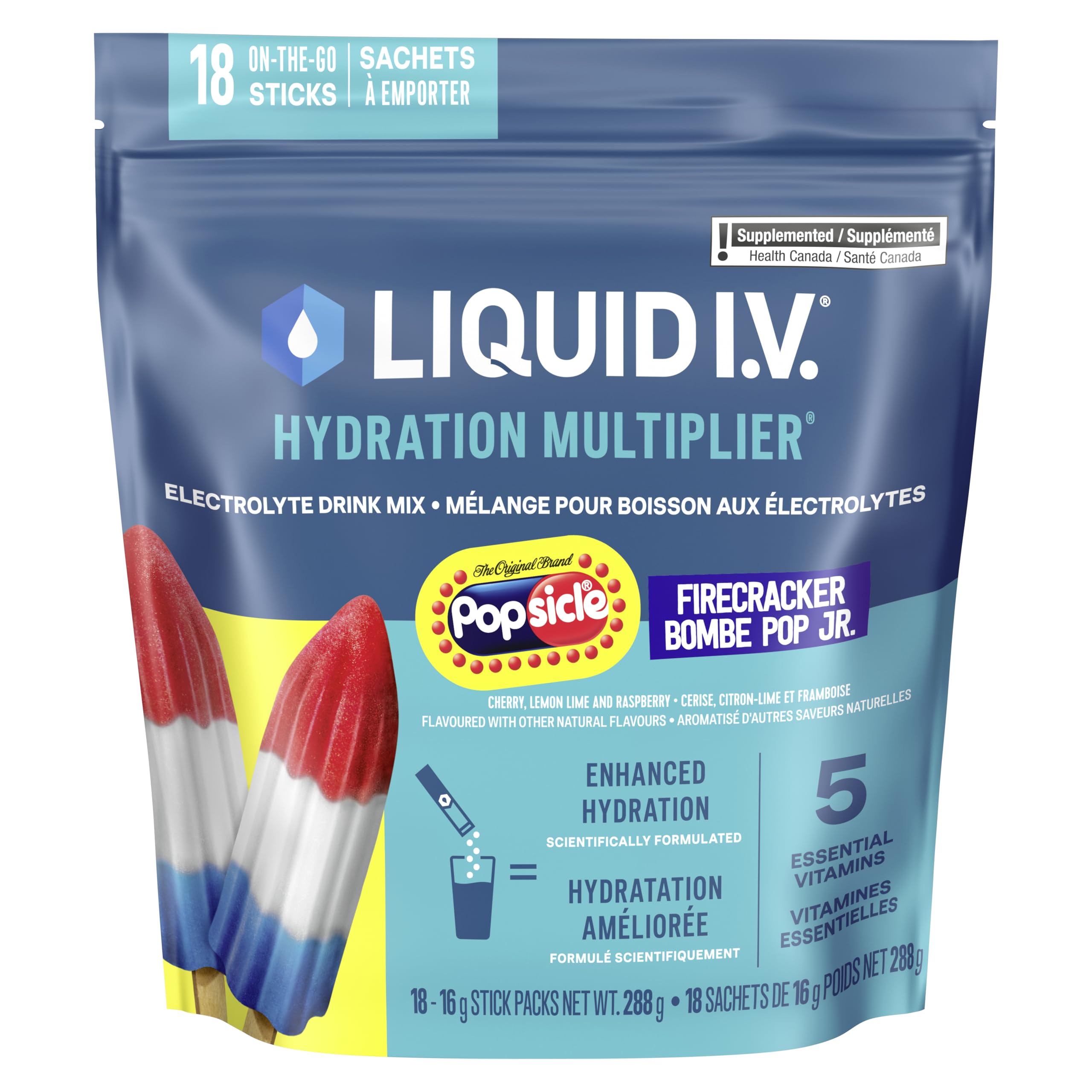 Liquid I.V. Hydration Multiplier Electrolyte Drink Mix, Firecracker, 18 ct | For