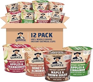 Quaker Instant Oatmeal Express Cups, 4 Flavor Variety Pack, 1.76 Ounce (Pack of 12)
