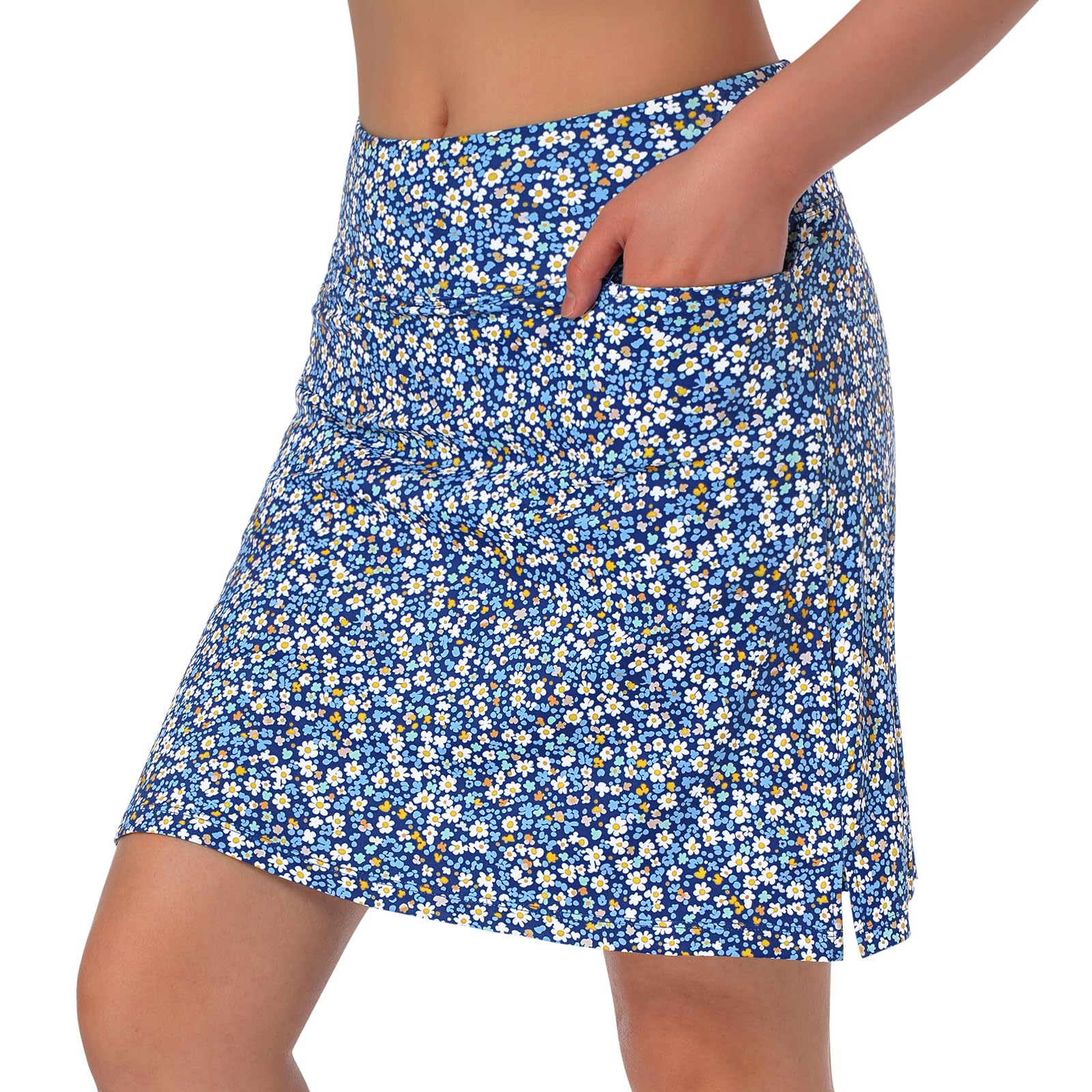 beroy Women's 20 Inch Knee Length Athletic Skirt with Shorts