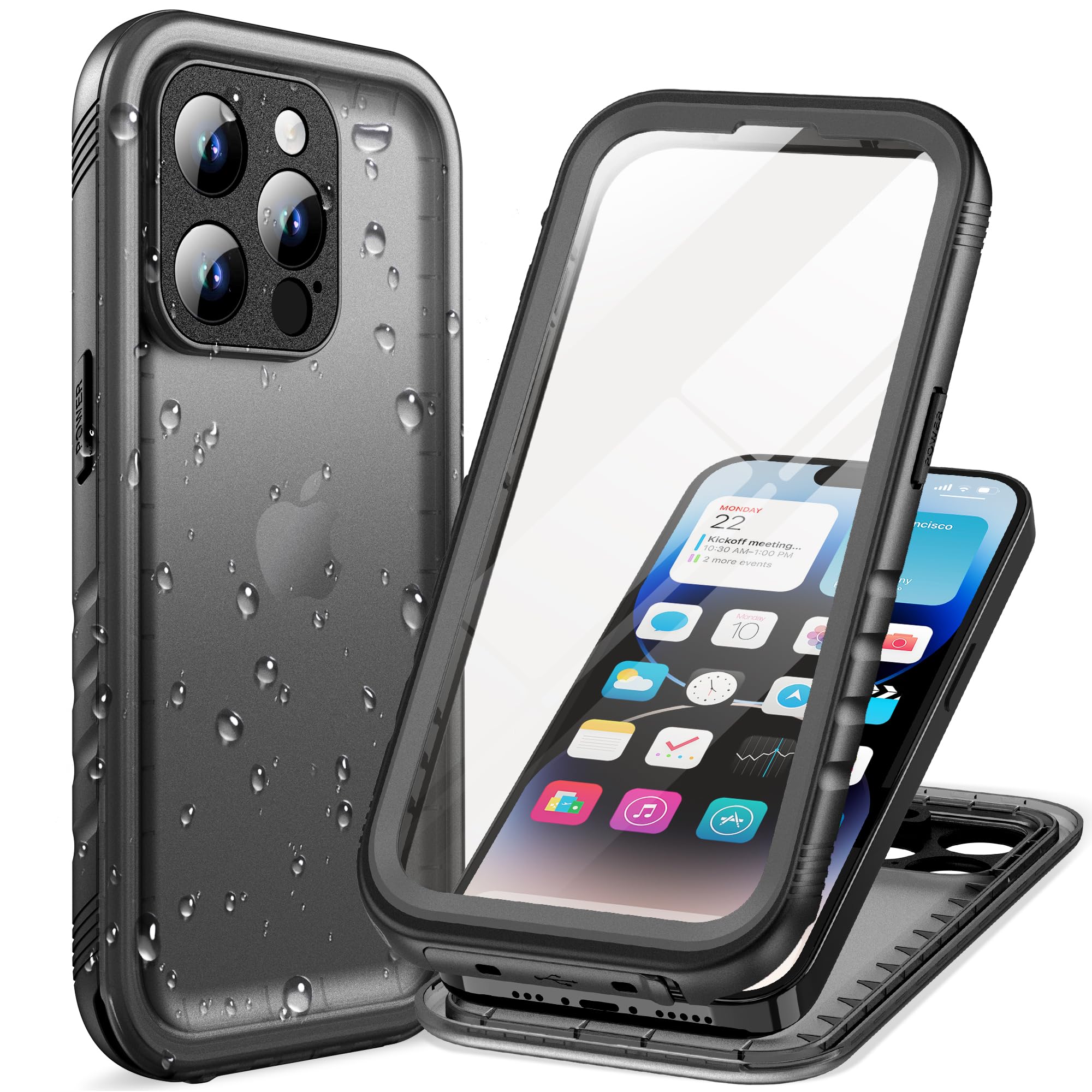 Cozycase TOP Military Protection Waterproof 360 Case for iPhone 14 Pro