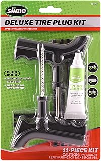 Slime 2040-A Tire Repair Plug Kit, Deluxe, Contains Strings, Tools and Glue, 11 Pieces