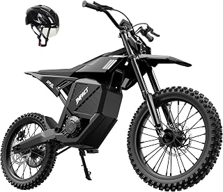 ESKUTE RT-X 19"17" Electric Dirt Bike for Adults, 6500W Peak 53+MPH Mid-Drive Motor, Electric Motorcycle with 72V 30Ah 70mile Range Battery, Hydraulic Nitrogen Dual Shock Absorbers, BK Classic