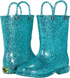 Western Chief Girl's Glitter Waterproof Rain Boot with Easy Pull on Handles, Perfect Lightweight Rain Boots for Kids