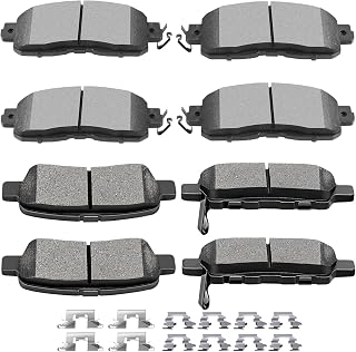 SCITOO Brake Pads Kits Front Semi-Metal Rear Ceramic 8pcs | Fit For Nissan For Altima 2013 2014 2015 2016 2017 2018 2019 2020 2021 2022 2023 2024 2025
